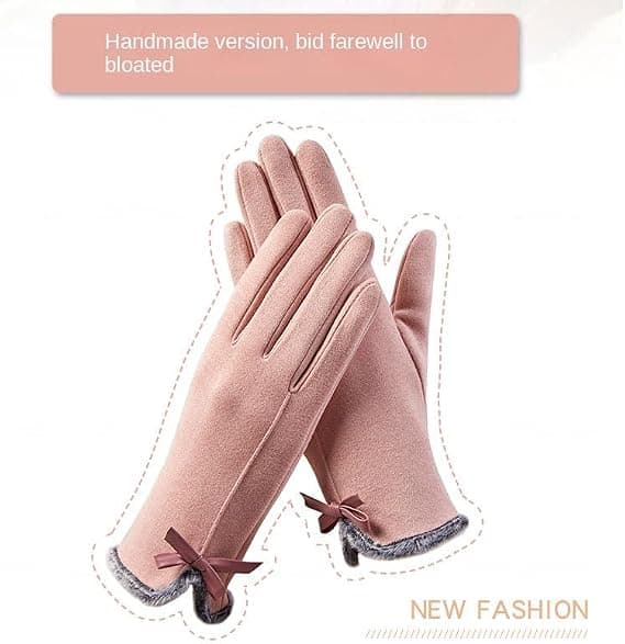 Varme strikkede handsker til kvinder, perfekte til efterår og vinter, med touchscreen-kompatibilitet. Tynde, varme og elegante handsker til kvinder.