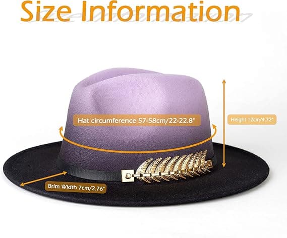 Dam Gradient Färg Fedora Bredbrättad Filthatt B