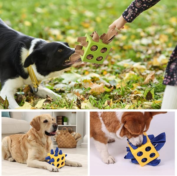 Interaktivt Snuse-puslespilsmåtte & Langsom Foder - Gemmelegs-foderlegetøj til hunde, mental stimulering & angstlindring med slidstærkt stof