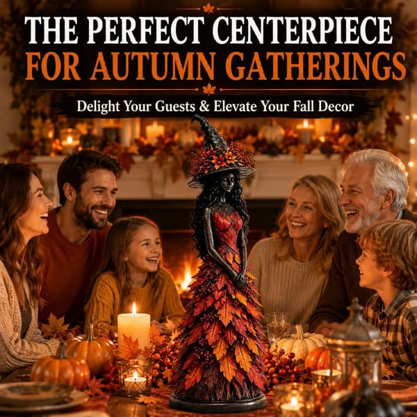 Förtrollad Hösthäxfigur, Halloween Häxstaty, Hösthäxdekoration