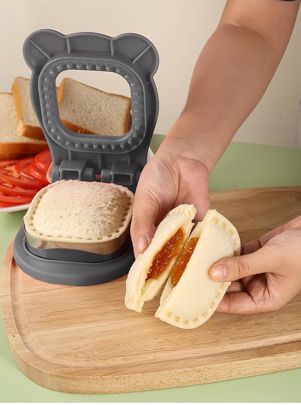 Sandwichkutter og forsegler, sandwichmaker for barnas lunsjer, enkel å bruke til matbokser og bentobokser - Grå