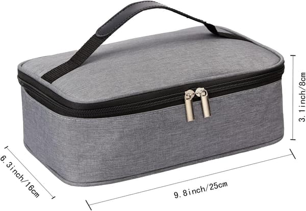 Liten lunsjpose, Mini bærbar isolert kjølebag lunsjboks grå