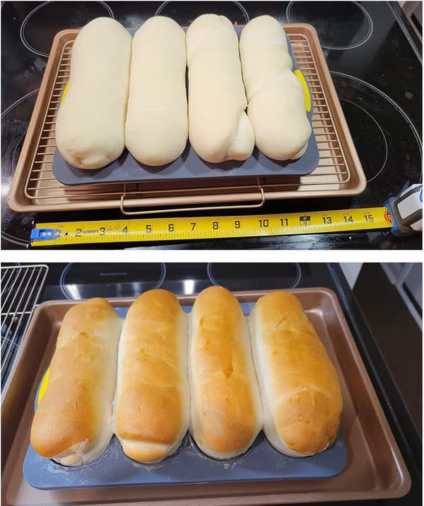 Silikone bageform med fire rum til brød, hjemmelavet brødform, silikone baguette kageform, DIY franskbrødsform, non-stick bageform.