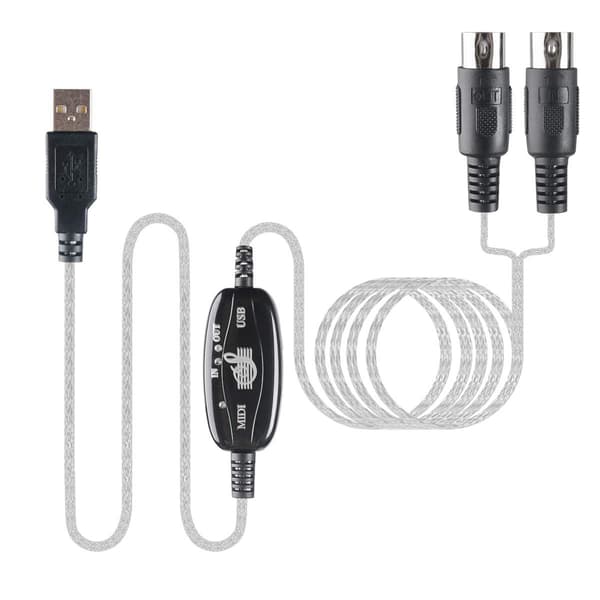 USB til MIDI Kabel Konverter 2-i-1 PC til Synthesizer Musikkstudio Keyboard Grensesnitt Kabel Plugg Kontroller Adapter Kabel 16 Kanaler