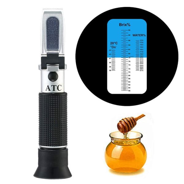 Honungsrefraktometer med ATC, 0-32 fruktrefraktometer, Brixmätare, vinrefraktometer