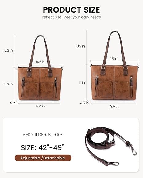 Damehåndtasker, store skuldertasker, læderarbejdstasker med flere lommer, designer hobo crossbody-tasker