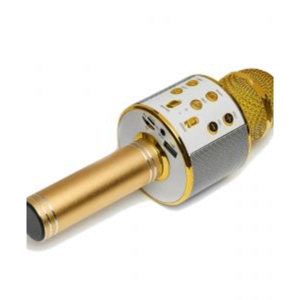 KTV Bluetooth Karaoke Microphone WS-858 WSTER Wireless Speaker with LED Light Rose Gold