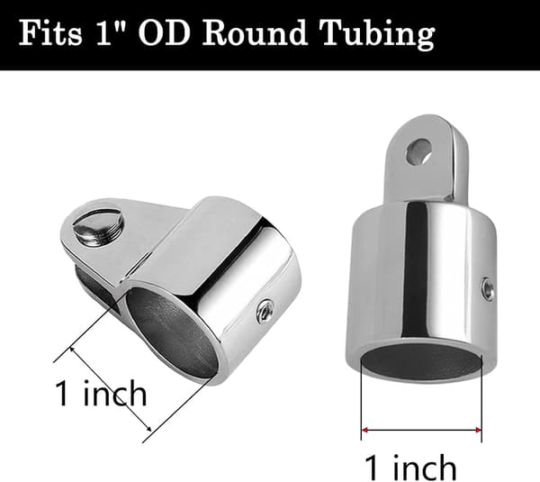 Top Hardware Kit, 316 SS Dækhængsel & Øje Endekappe, 2 Par