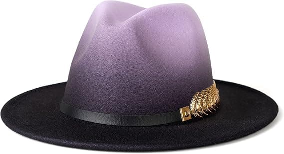 Dam Gradient Färg Fedora Bredbrättad Filthatt B