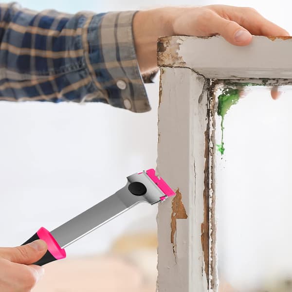 3-pack rakbladsskrapa med 60 blad, rosa