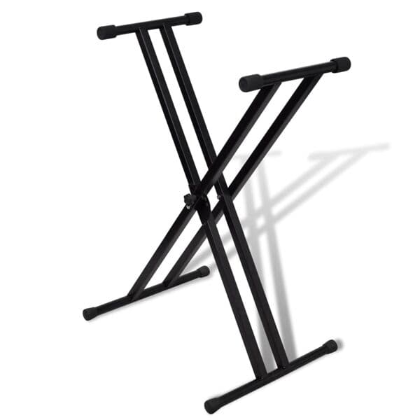 vidaXL Keyboardstativ svart sammenleggbart justerbart 100 kg Svart black