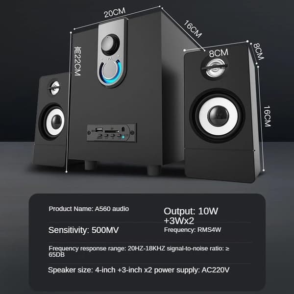 Multimedie Aktiv Subwoofer Lydkort Computerhøjttalere Desktop