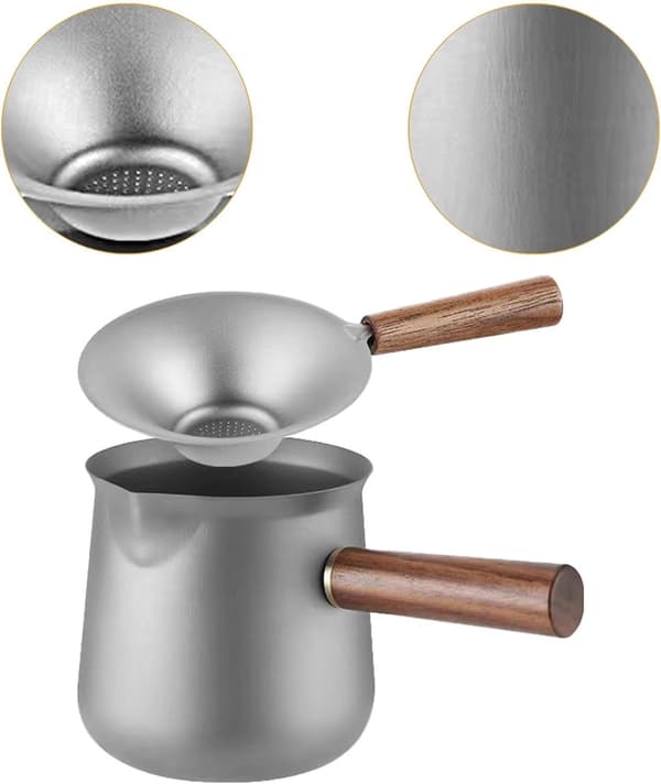 Titanium Tekande 330ml Multifunktionel Tekop, Komfur Tekop, Tekande, Tefilter, Camping Delingskop, Tekopsæt