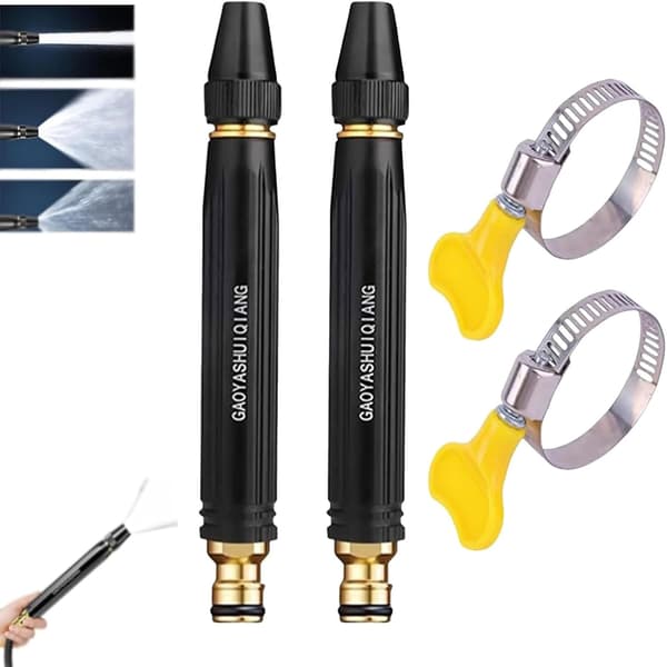 2-pack högtrycksvattenpistoler för biltvätt hemma – multifunktionella biltvättsprutor med justerbara munstycken och sprutmönster