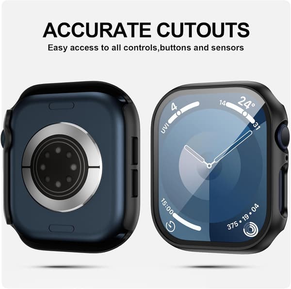 2 kpl näytönsuojakotelo Apple Watch Series 11/10 46mm, musta