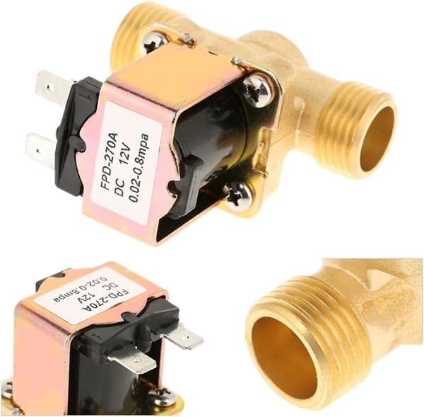 DC12V Solenoid for Valve Solid Brass Normally Closed Electric Solenoid for