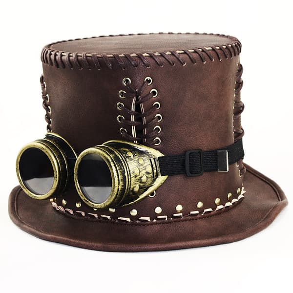 Steampunk hatt med briller Viktoriansk dameflosshatt