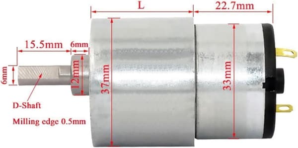 JGB37-520 Micro DC-växelmotor 12V Liten (12V 45 RPM)