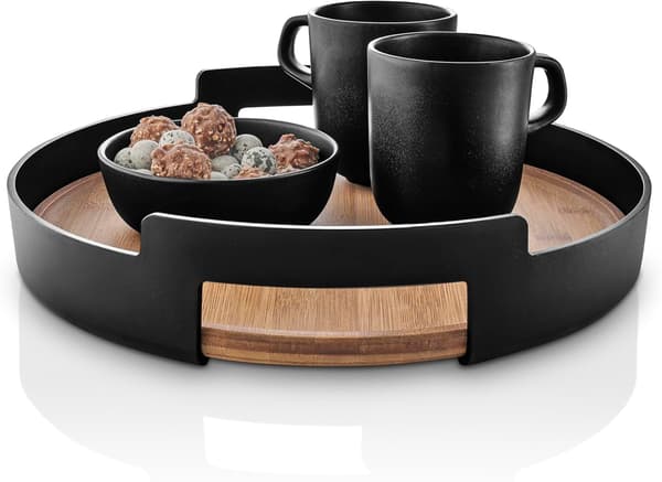 Nordisk køkkenbakke rund simpelt tidløst design sort
