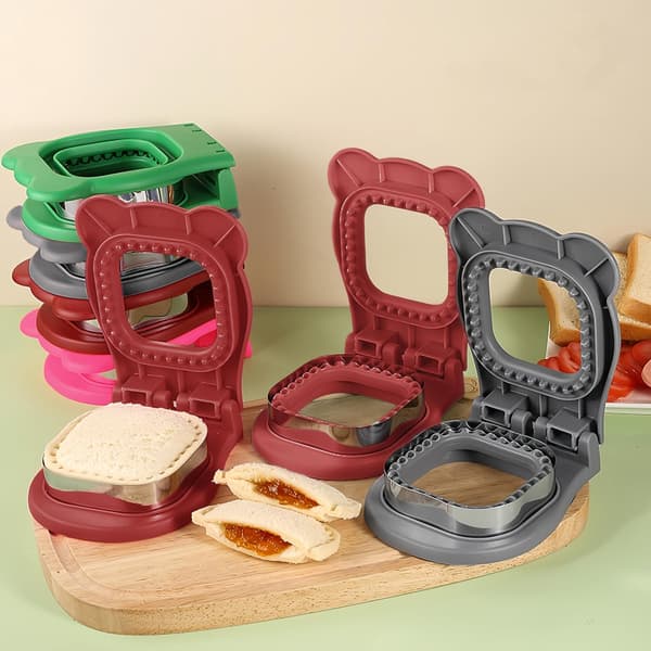 Sandwichkutter og forsegler, sandwichmaker for barnas lunsjer, enkel å bruke til matbokser og bentobokser - Grå