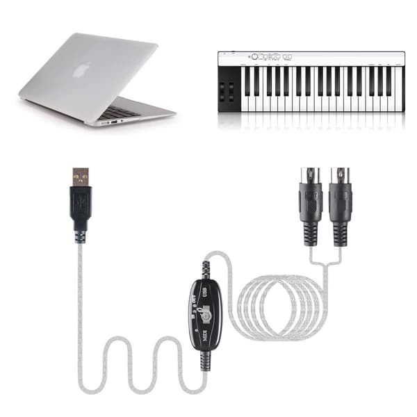 USB til MIDI Kabel Konverter 2-i-1 PC til Synthesizer Musikstudie Keyboard Interface Kabel Stik Controller Adapter Kabel 16 Kanaler