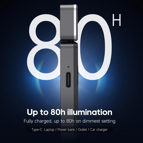 Boklys, USB oppladbart LED-leselys med klips for soverom A