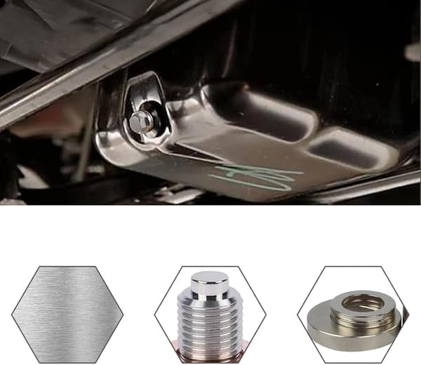 M12 x 1,5 magnetisk oljeplugg, oljepluggmutterbolt med 5 stk. kobberpakninger, universell motor i rustfritt stål for oljeskift B