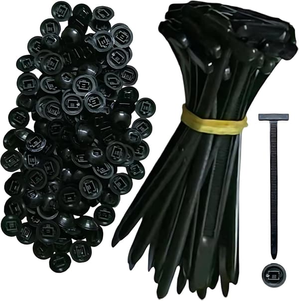 Nylon universal stålkabelbindere, kraftige selvlåsende kabelbinderclips, til hverdagsreparationer af biler (Sort, 50 stk.)
