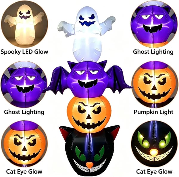1,8 m Halloween oppustelig spøgelse flagermus græskar kat haveudsmykning