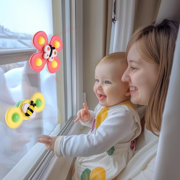 3 kpl - Fidget Spinner imukupilla lapsille - Pyörivä lelu monivärinen