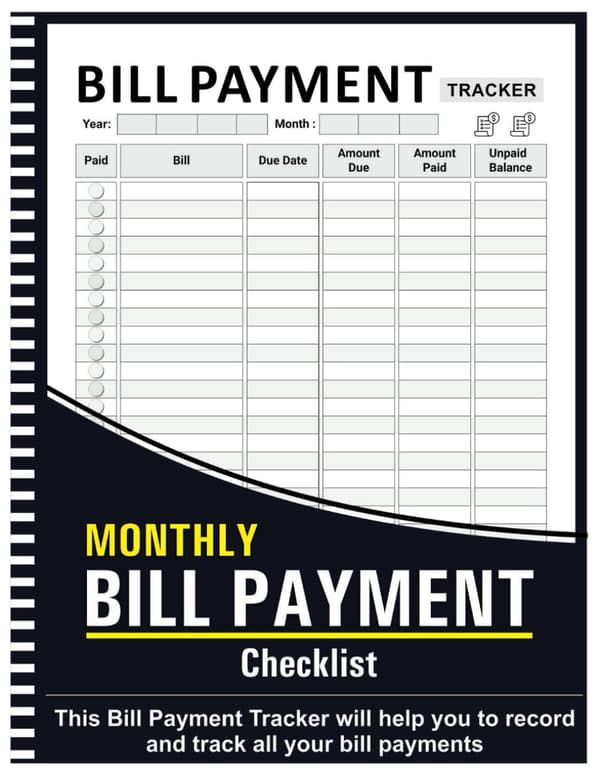 Regnings Tracker Notesbog: Månedlig Betalingsliste - 8,5\" x 11\" 100+ Sider Paperback – Organizer