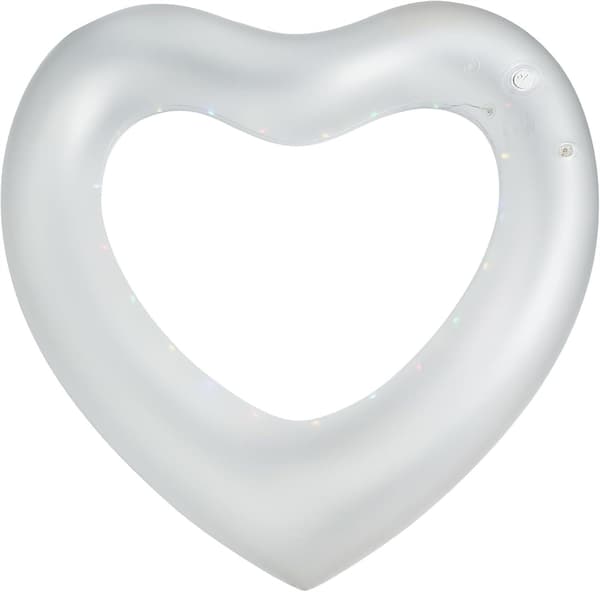 Blublu Park Oppustelig Hjerteformet Pool Float, Søde Kærlighedsbaderinge Float Loungers Tube 45cm Kid S