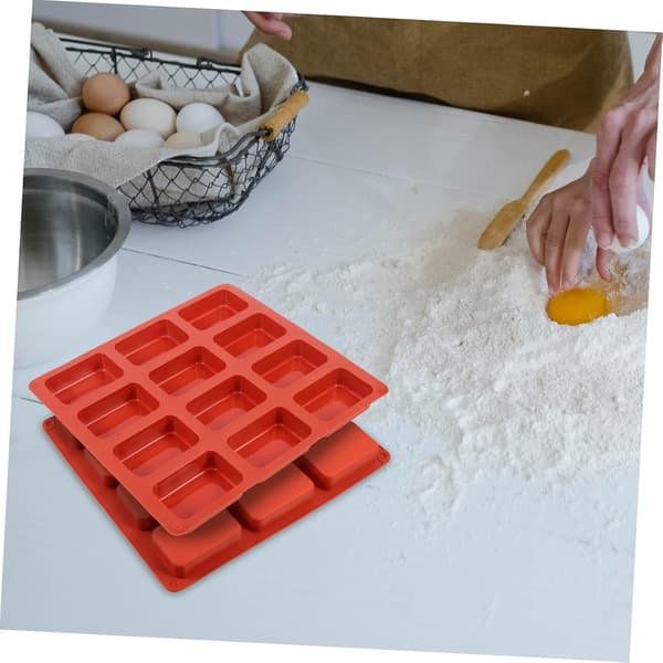 2 stk. silikone bageform non-stick mini brødform til desserter og letvægts til cheesecake og sæbefremstilling mursten