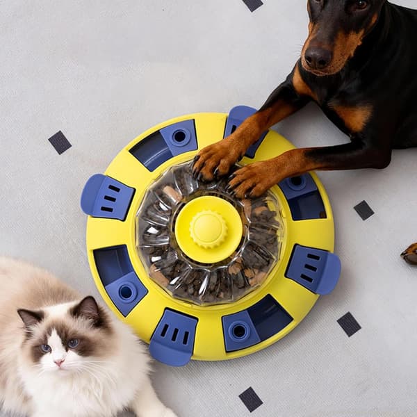 Justerbar Foderautomat til Kæledyr, Langsom Godbidsdispenserbold til Hunde, Mentalt Stimulerende Tygelegetøj til Små til Store Racer