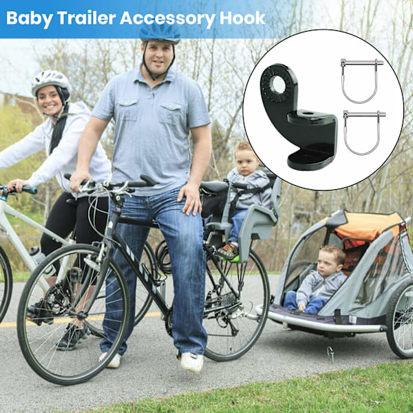 1 Sæt Cykeltrailerkobling Stærk Rustfri Korrosionsbestandig Universal Heavy Duty Connector Kulstofstål Baby Barnevogn Trailer Trækbeslag C