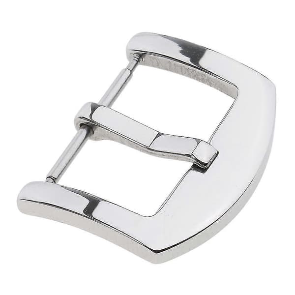 Poleret spænde i rustfrit stål til urrem, sølv, urreparation - Sølv 16mm, 16mm Silver 16mm
