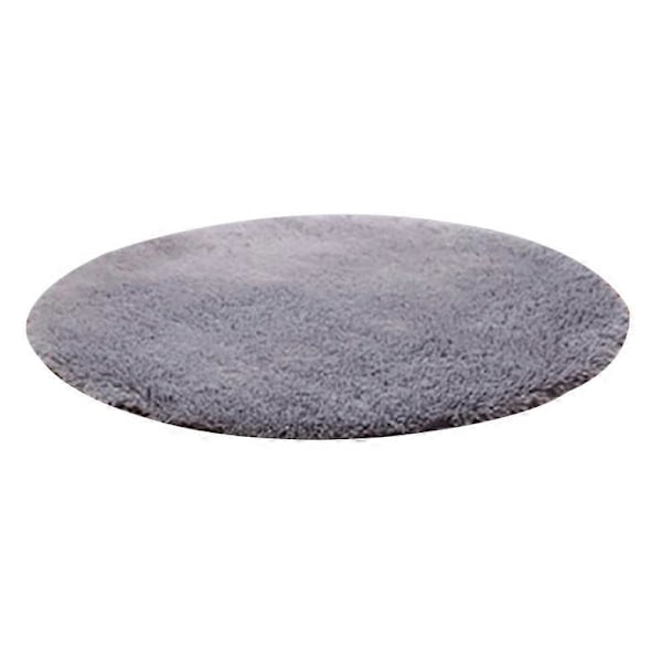 120cm Rund Fluffig Mjuk Matta Halkfri Golvmatta Mattkudde Sovrumsinredning Silver Grey