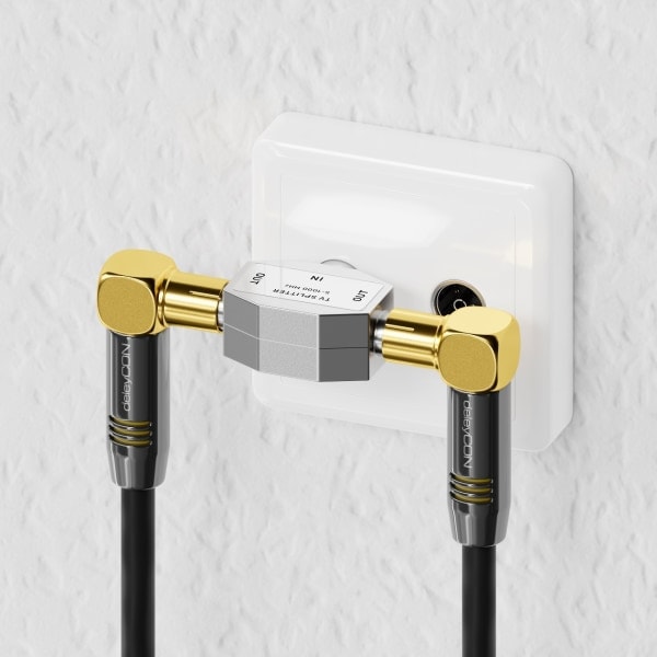 Antennefordeler T-kontakt for TV-adapter T koaksialkontakt 2X koaksialkontakt Sølv