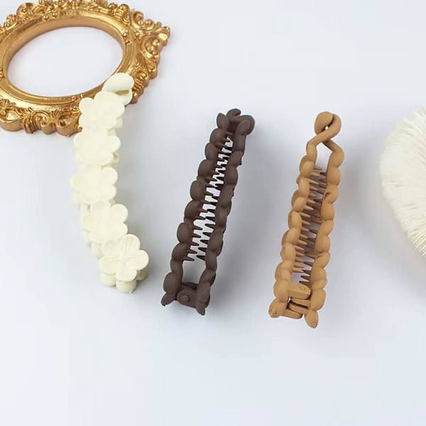 3 st hårklämmor halkfria fiskbensplastbananklämmor klassiska hårklämmor starkt grepp bananklämma franska spännen håraccessoarer för kvinnor och flickor