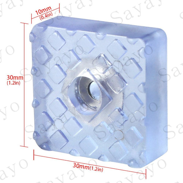 12 st halkfria gummifötter för trädgårdsmöbler stolar, golvskydd White 30MM*30MM
