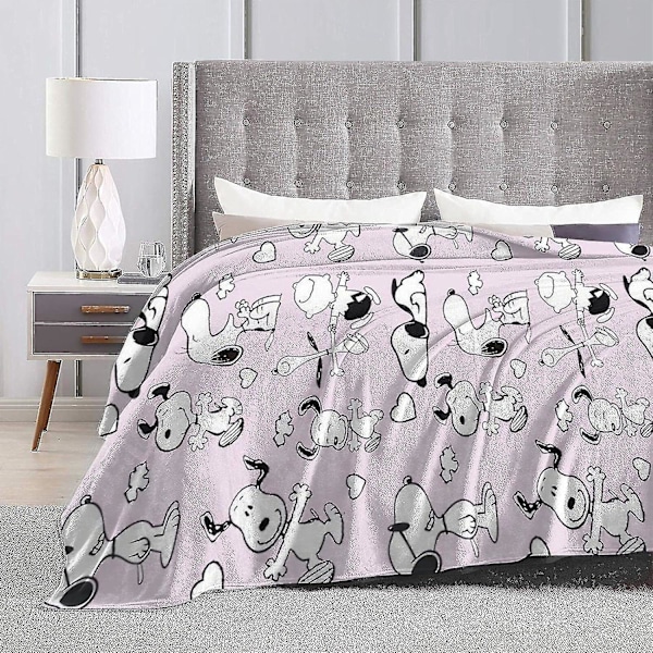 Snoopy Flannel Tæppe Super Blødt Flannel Fleece Tæppe Fluffy Varmt Tæppe Til Seng, Sofa, Flere Størrelser Til Voksne Børn Teenagere Velmatchet B 50x40in 125x100cm