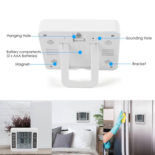 Trådlös digital kyltermometer Ljudlarm inomhus/utomhus