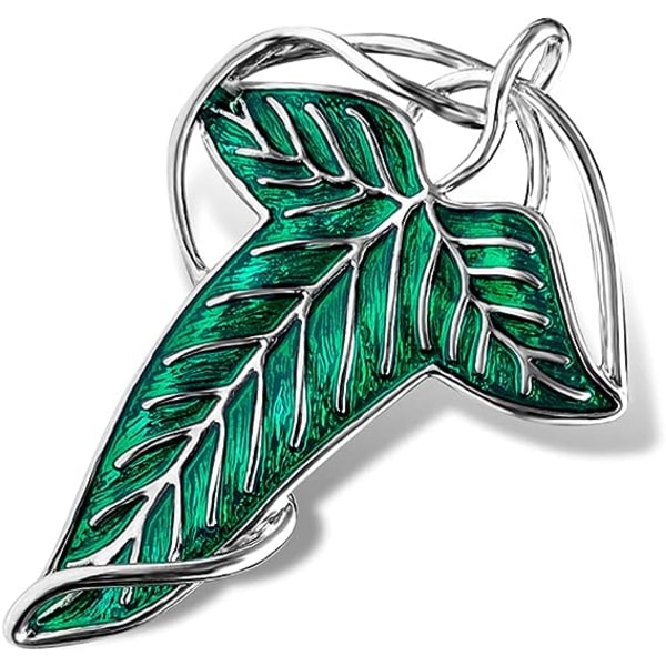Elegant Julemand Elf Grøn Blad Emblembrosche