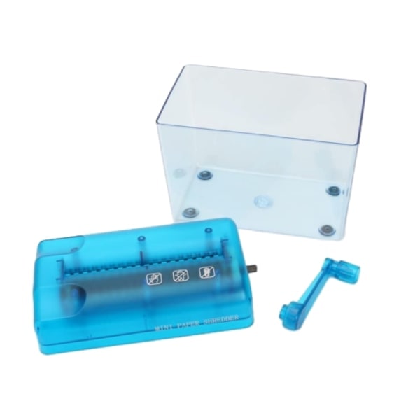 Mini Manuel Papir Makulator, Bærbar Kontor Hånd Papir Makulator til Papir blue