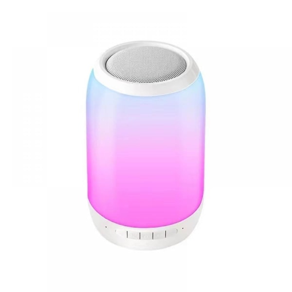 Bluetooth-kaiutin valolla, väriä vaihtava kannettava langaton kaiutin, 6 värillistä LED-valoteemaa, TF-kortti (valkoinen) (FMY)