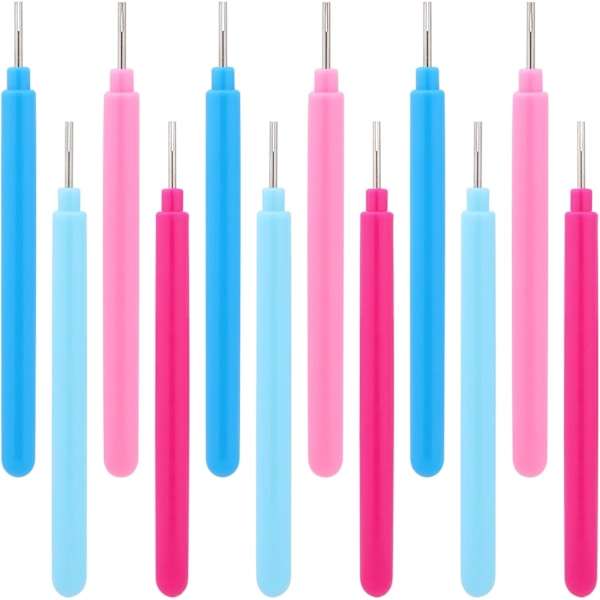 12 stykker papir-quillingverktøy, 4 farger sporet sett rulling krølling quilling nål penn papir volum krølling for papir rulling kortlaging DIY verktøy
