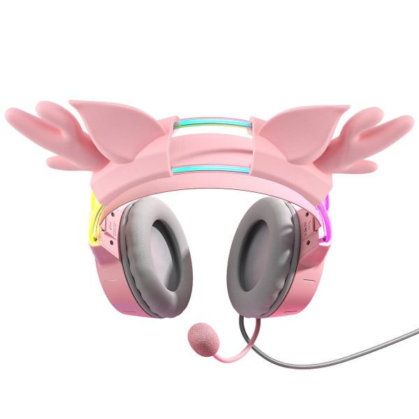 Lumova RGB-peliheadset – Koe tunnelmallinen ääni, mukava muotoilu ja kevyt rakenne pink