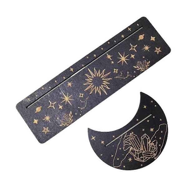 Trädisplay för Tarotkort med Månmotiv - Altardekoration för Wicca Black 3