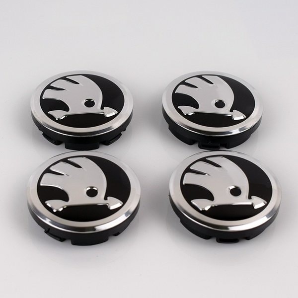 SK05 - 60MM 4-pack Navkapslar Skoda Silver one size