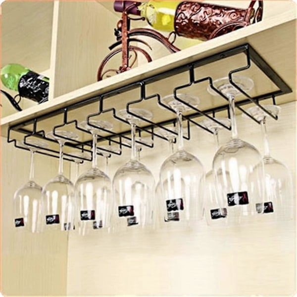 Hanging Glass Rack - Wine Glass Rack With 5 Rails For 12-18 Glasses, 50 X 22.5 X 5.5cm